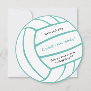 girls boys ANY colour volleyball birthday party Announcement
