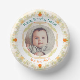 Girls Boys Autumn Fall Happy Birthday Custom Photo Paper Plate