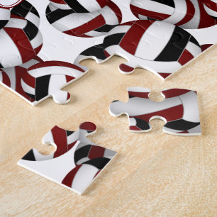 girls boys maroon black volleyball team colours jigsaw puzzle