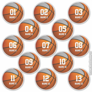 girls boys orange grey set of 13 basketball