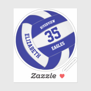 girls boys personalised blue white volleyball
