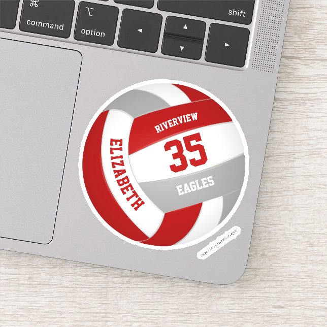 girls boys red grey team colours volleyball (Detail)