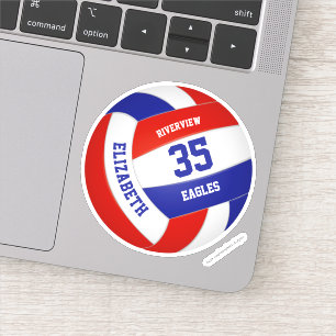 girls boys red white blue team colours volleyball