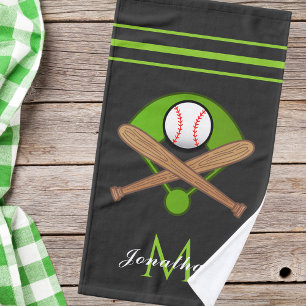 Girls Boys Softball Team Name Custom Text Striped  Hand Towel