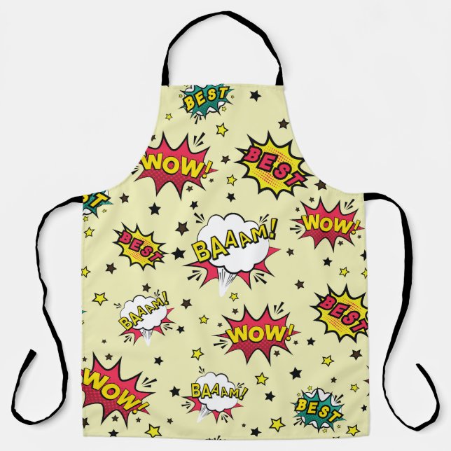 Girls Boys Vintage Patch Art Apron (Front)