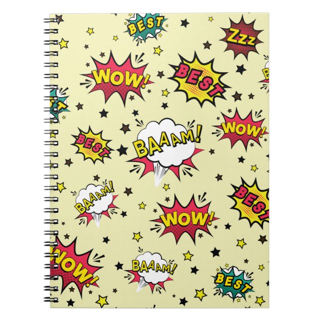 Girls Boys Vintage Patch Art Notebook (Front)