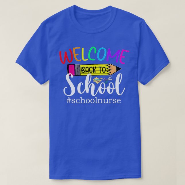 Girls Boys Welcome School Nurse For Students Teach T-Shirt (Design Front)