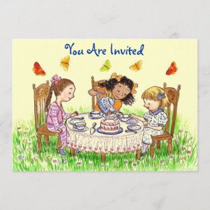 Girls & Butterflies Tea Invitation ~ EZ to Alter