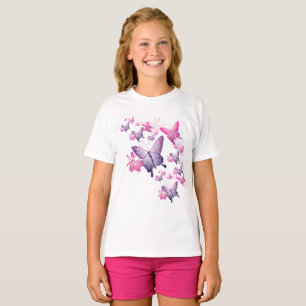 Girl's Butterfly Short Sleeve Top