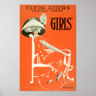 Girls by Clyde Fitch 1910 Poster
