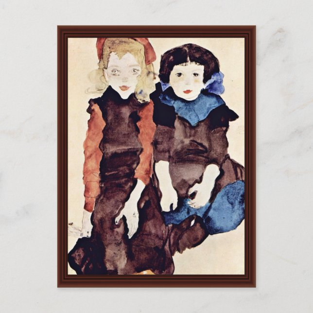 Girls By Schiele Egon Postcard (Front)