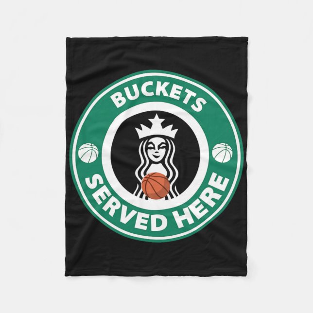 Girls Bysketbyll Fun Logo Serving Buckets Great Te Fleece Blanket (Front)