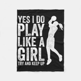 Girls Bysketbyll Player Clothes Quotes Gift Play L Fleece Blanket