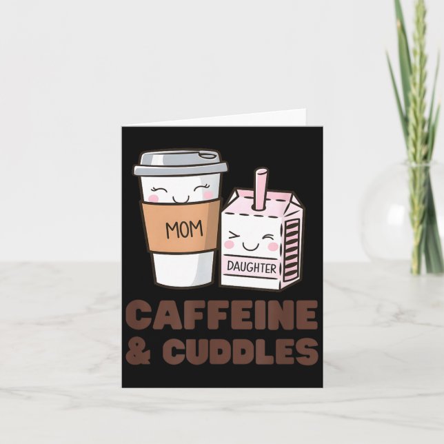 Girls Caffeine &amp; Cuddles Twinning Coffee Juice Card (Front)
