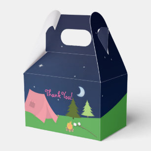 Girls Camping Camp Out Birthday Party Favour Boxes