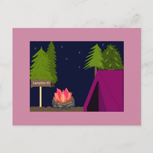 Girls Camping Outing Postcard (Front)