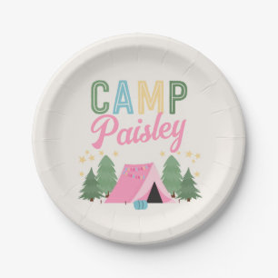 Girl's Camping Party Plates
