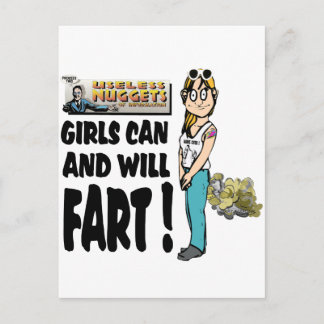 Girls Can and Will Fart Postcard