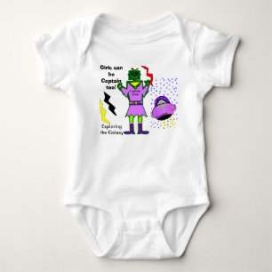 Girls Can Be Captain Too Captain Zoey Spaceship Baby Bodysuit
