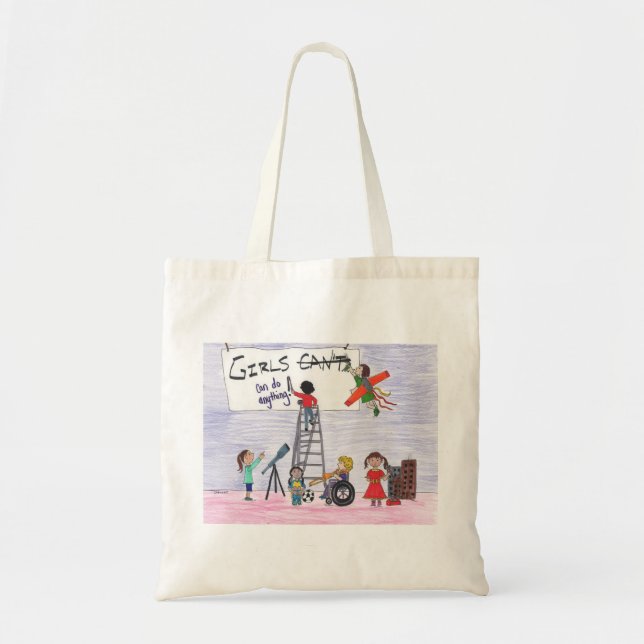 Girls Can Do Anything! Tote Bag (Front)