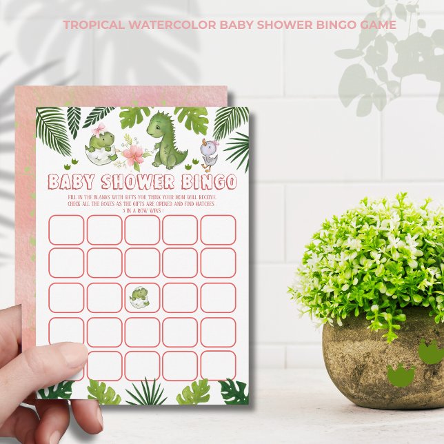Girls Can Roar Too!' Baby Shower Bingo Activity Invitation (Girls Can Roar Too!' Baby Shower Bingo Activity Invitation)