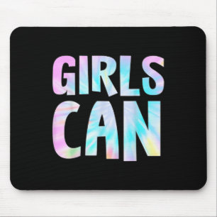 Girls Can Tie Dye Positive Message Girl Power Moti Mouse Mat