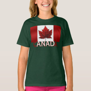 Girl's Canada Flag T-Shirt Kid's Organic Canada T