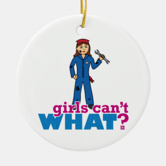 Girls Can't WHAT? ColorizeME Custom Design Ceramic Tree Decoration