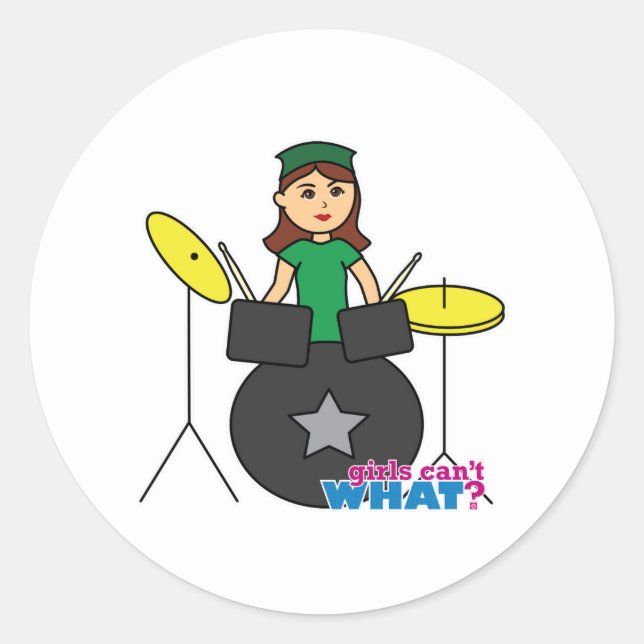 Girls Can't WHAT? ColorizeME Custom Design Classic Round Sticker (Front)