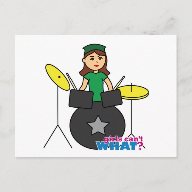 Girls Can't WHAT? ColorizeME Custom Design Postcard (Front)