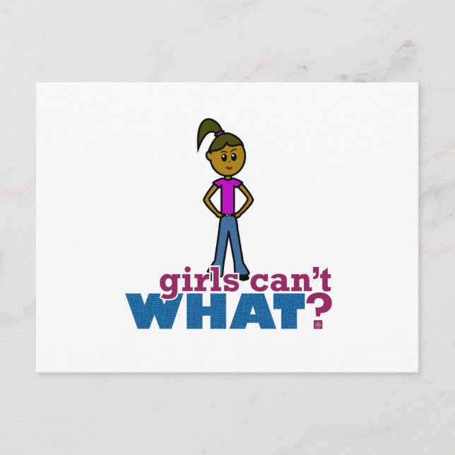 Girls Can't WHAT? Girls Postcard (Front)