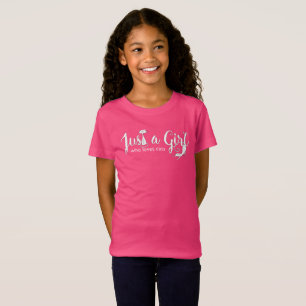 Girl's Cat Love Just a Girl T-Shirt Kitty Tee