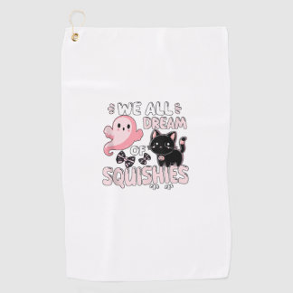 Girls Cat Pink Halloween Squishy We All Dream Of S Golf Towel