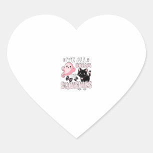 Girls Cat Pink Halloween Squishy We All Dream Of S Heart Sticker