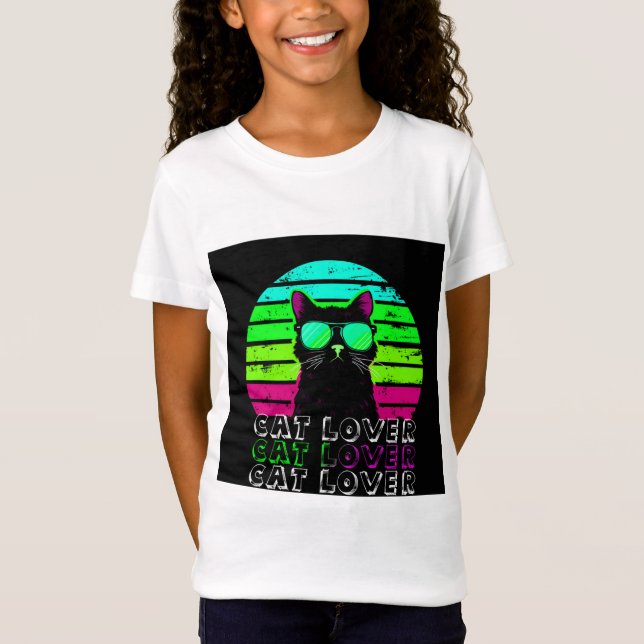 girls cat t-shirt  (Front)