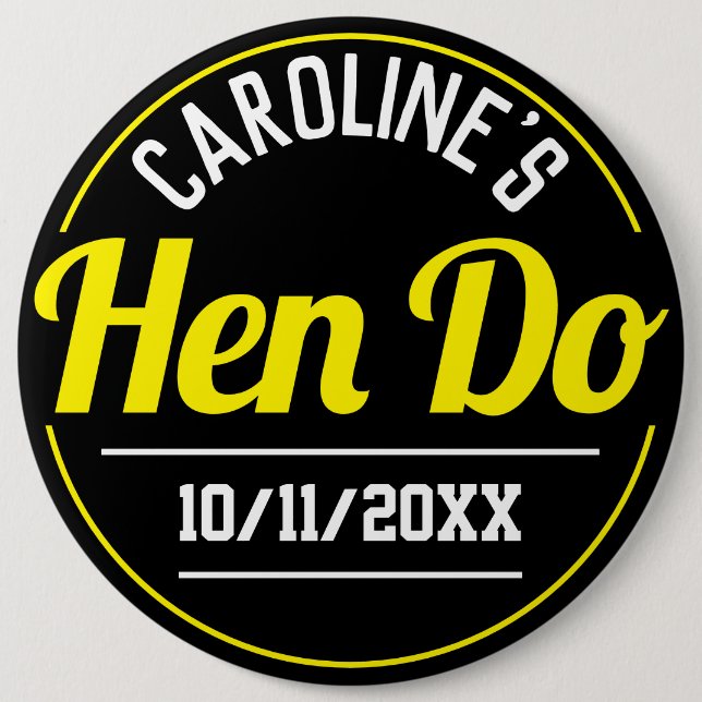 Girl's Celebration of a Hen Do Button (Front)
