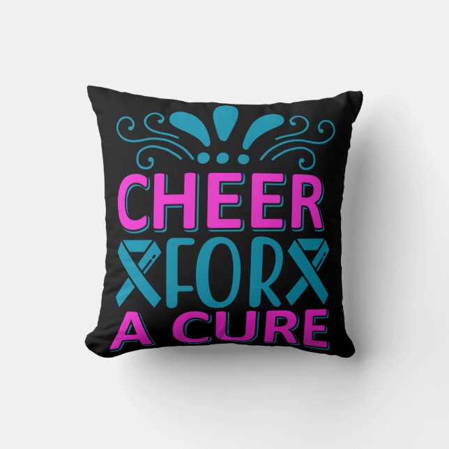 Girls Cheer For A Cure  Cushion (Front)