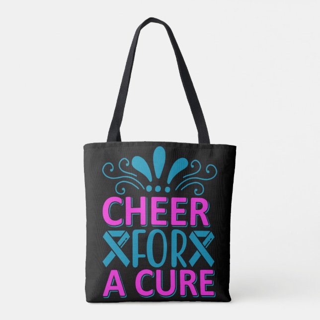 Girls Cheer For A Cure  Tote Bag (Back)