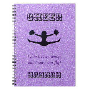 Girls Cheerleader Flyer Spiral Notebook w/ Name