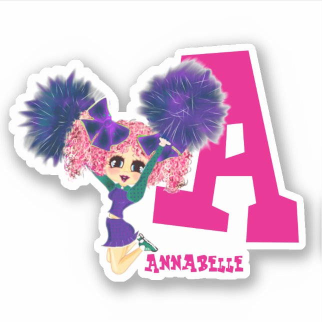 Girls CHEERLEADER Personalised Named Monogram (Front)