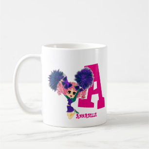 Girls CHEERLEADER Personalised Named Monogram Coffee Mug