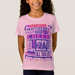 Girls Cheerleading Purple Typography  T-Shirt