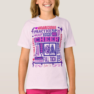 Girls Cheerleading Purple Typography    T-Shirt