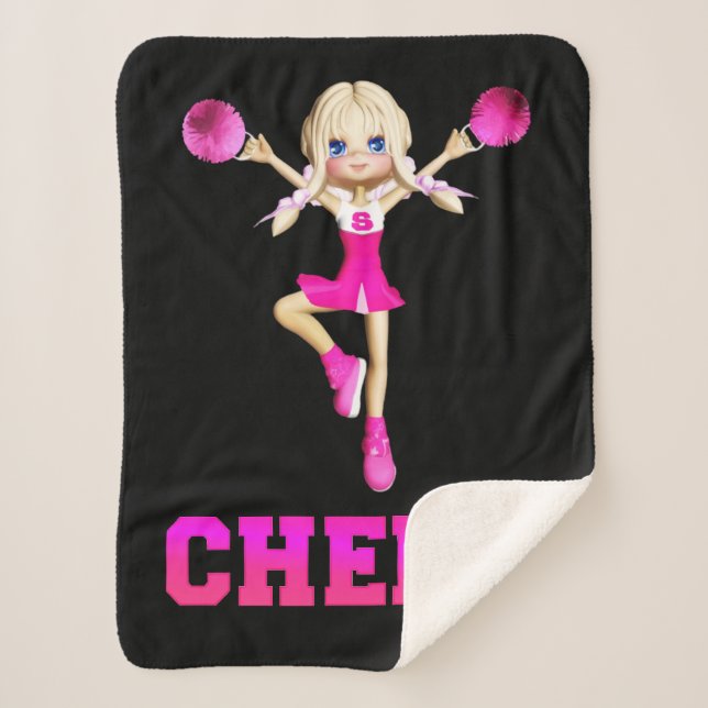 Girls Cheerleading Sherpa Blanket (Front)
