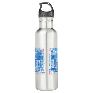 Girls Cheerleading Typography in Blue and Pink   710 Ml Water Bottle
