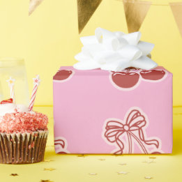 Girls Cherry Sweet 16th Birthday Invitation Wrapping Paper