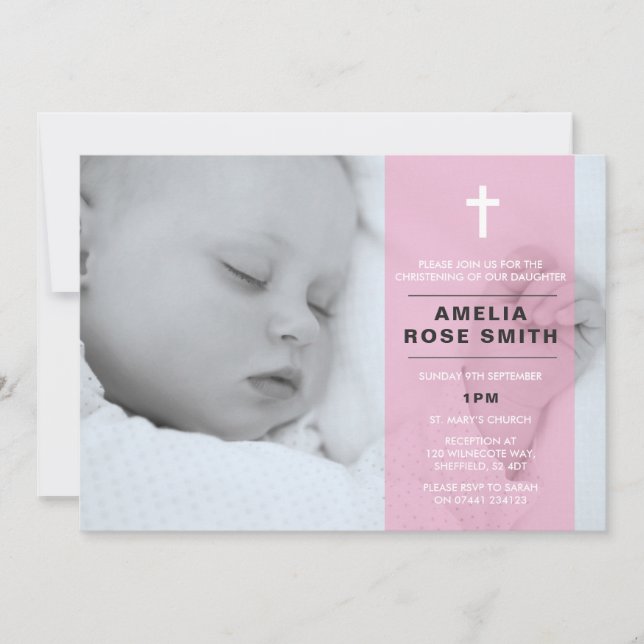 Girls Christening/Baptism Invitation (Front)