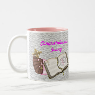Girls Christening Book Two-Tone Coffee Mug