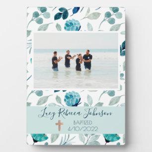 Girl's Christian Baptism Commemorative Plaque Blue