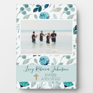 Girl's Christian Baptism Commemorative Plaque Blue